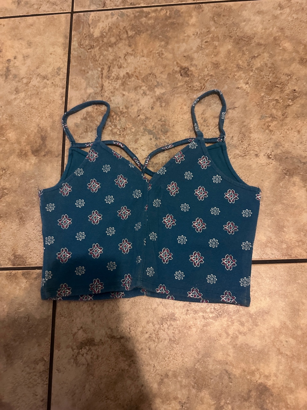 Hollister Cropped Paisley Tank Top